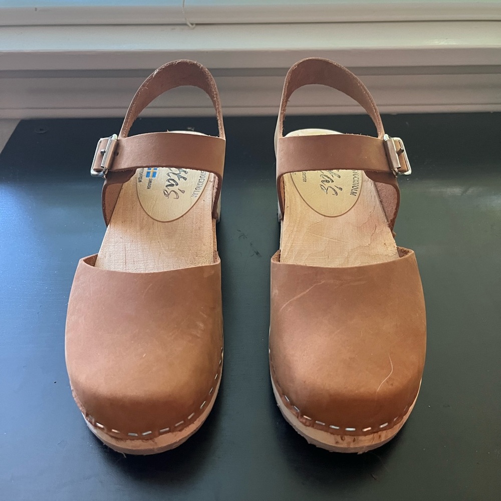 Lotta’s from Stockholm clogs 35. Originally $99. Only worn once.